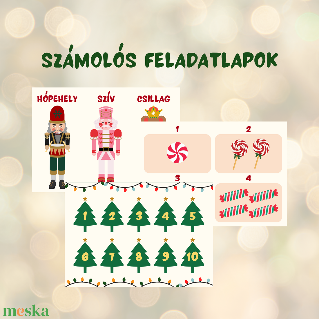 KARÁCSONYI foglalkoztató (digitális, nyomtatható) / adventi naptár / 24 oldalas / 3-5 éves gyermekeknek - művészet - grafika & illusztráció - digitális - Meska.hu