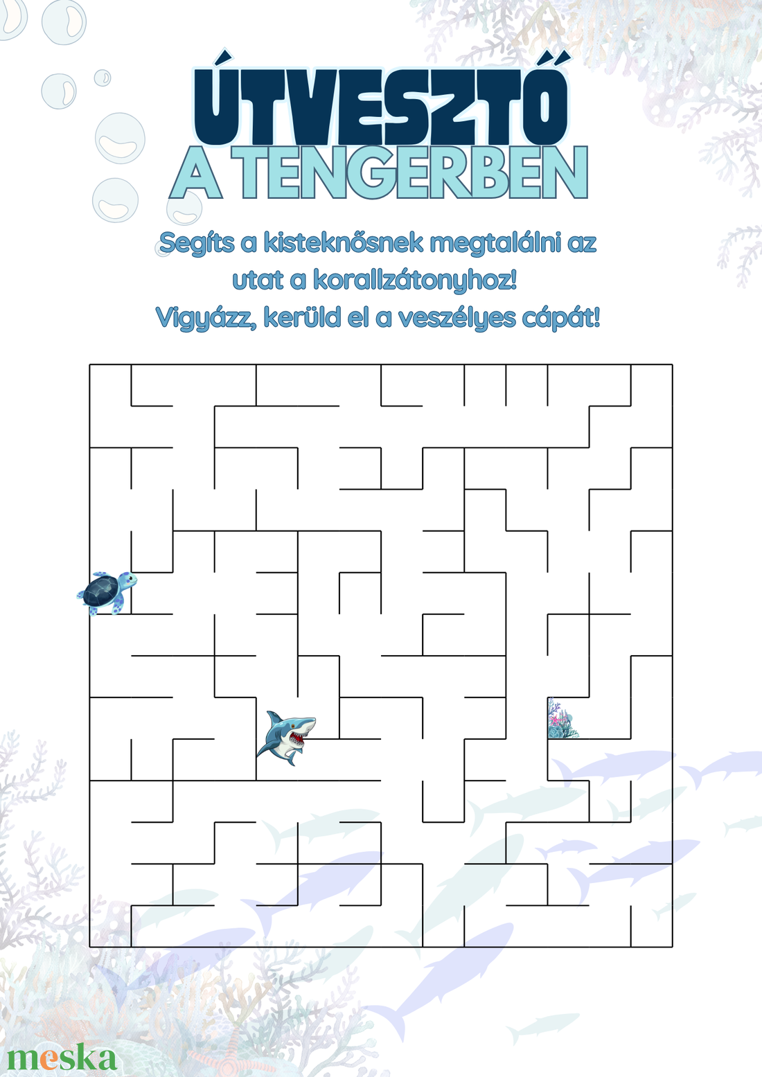 Tengeri Felfedezők Foglalkoztató Füzet Gyerekeknek - Nyomtatható Kreatív Játékok és Színezők, Azonnal letölthető PDF - művészet - grafika & illusztráció - digitális - Meska.hu