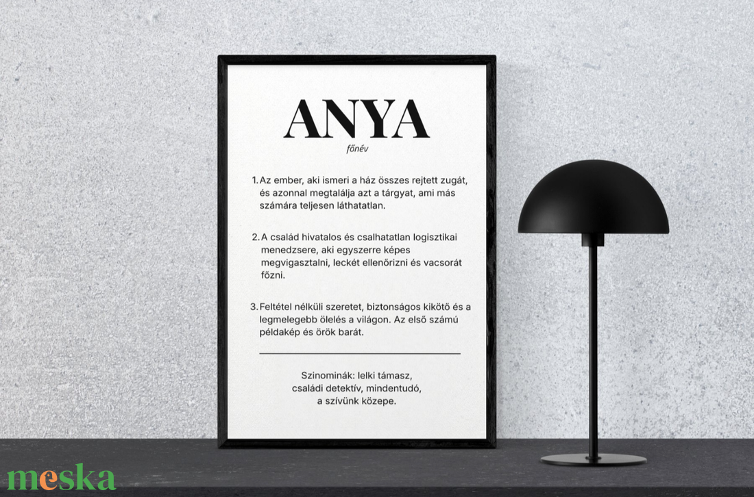 Nyomtatható ANYA szótár poszter, egyedi falikép digitális sablon � Anyák napi ajándék, születésnapra - otthon & életmód - dekoráció - kép & falikép - poszter - Meska.hu