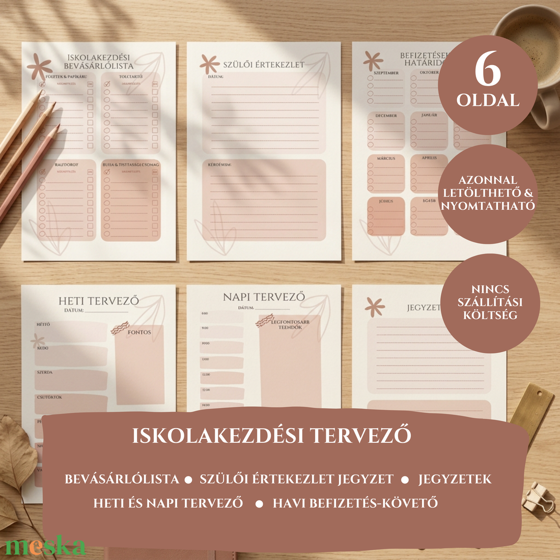 Iskolakezdési és Tanévi tervező, heti és napi tervező csomag, nyomtatható - otthon & életmód - papír, írószer - naptár & tervező - Meska.hu