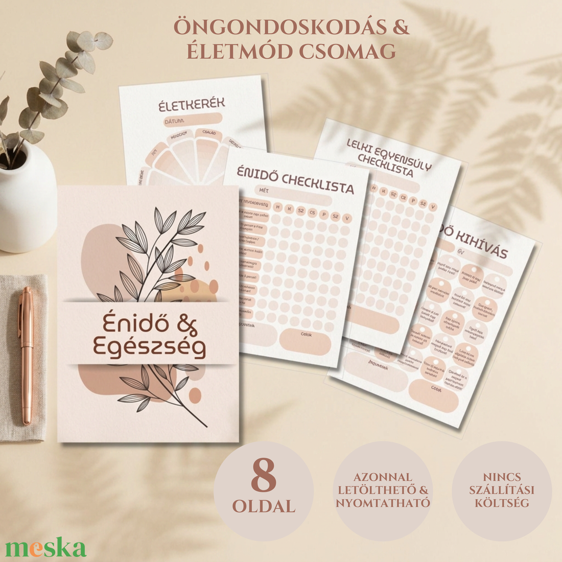 Ragyogj kívül-belül! - Énidő, Fitness és Önismereti Csomag, nyomtatható tervező - otthon & életmód - papír, írószer - naptár & tervező - Meska.hu
