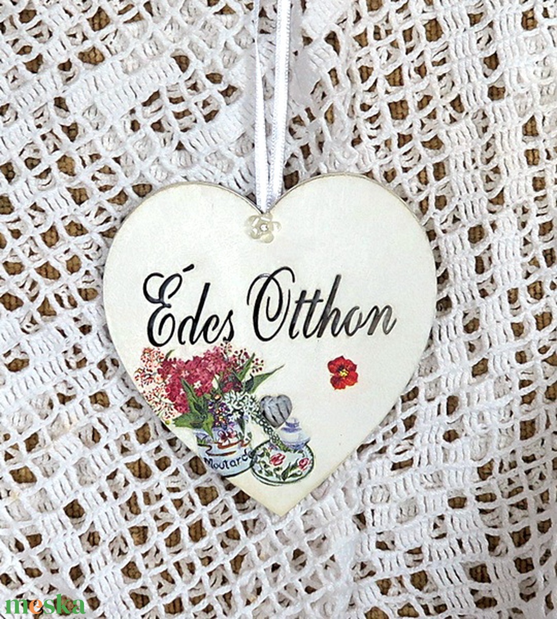 Szív kopogtató - Édes Otthon felirattal - - Meska.hu Szív kopogtató - Édes Otthon felirattal - - Meska.hu