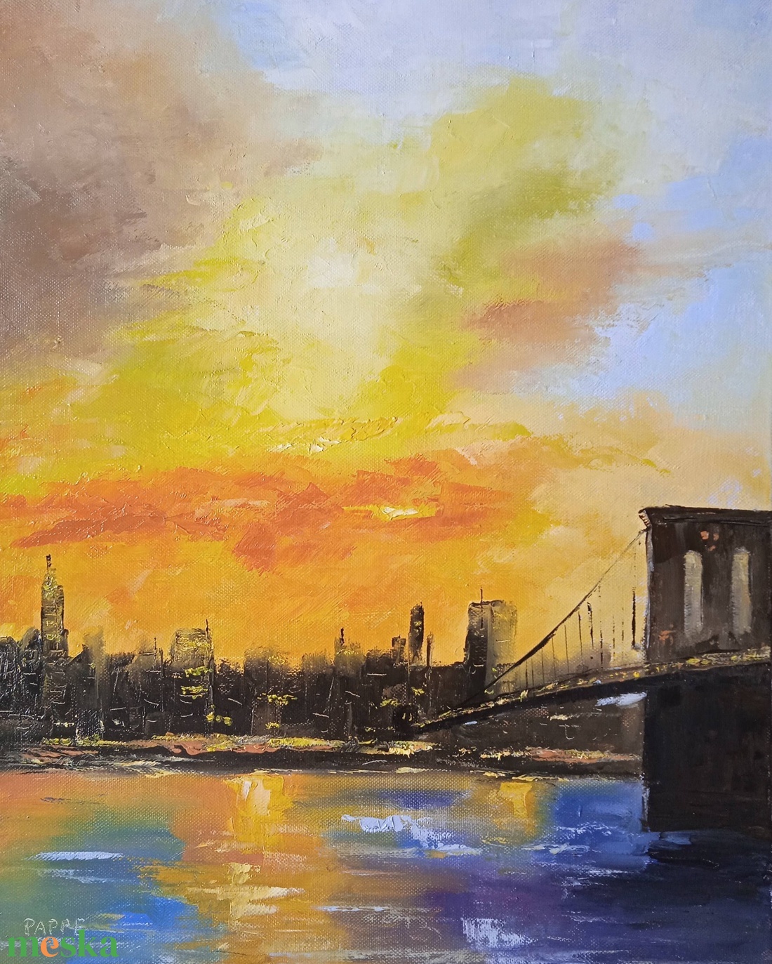 Brooklyn híd akril festmény - művészet - festmény - akril - Meska.hu