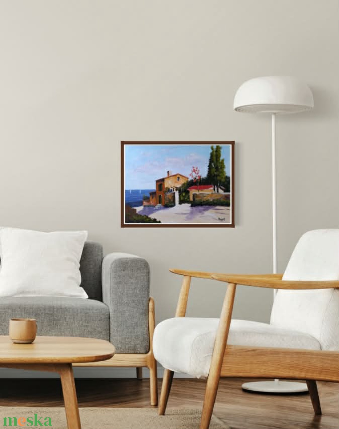 Mediterrán menedék című festmény - művészet - festmény - akril - Meska.hu