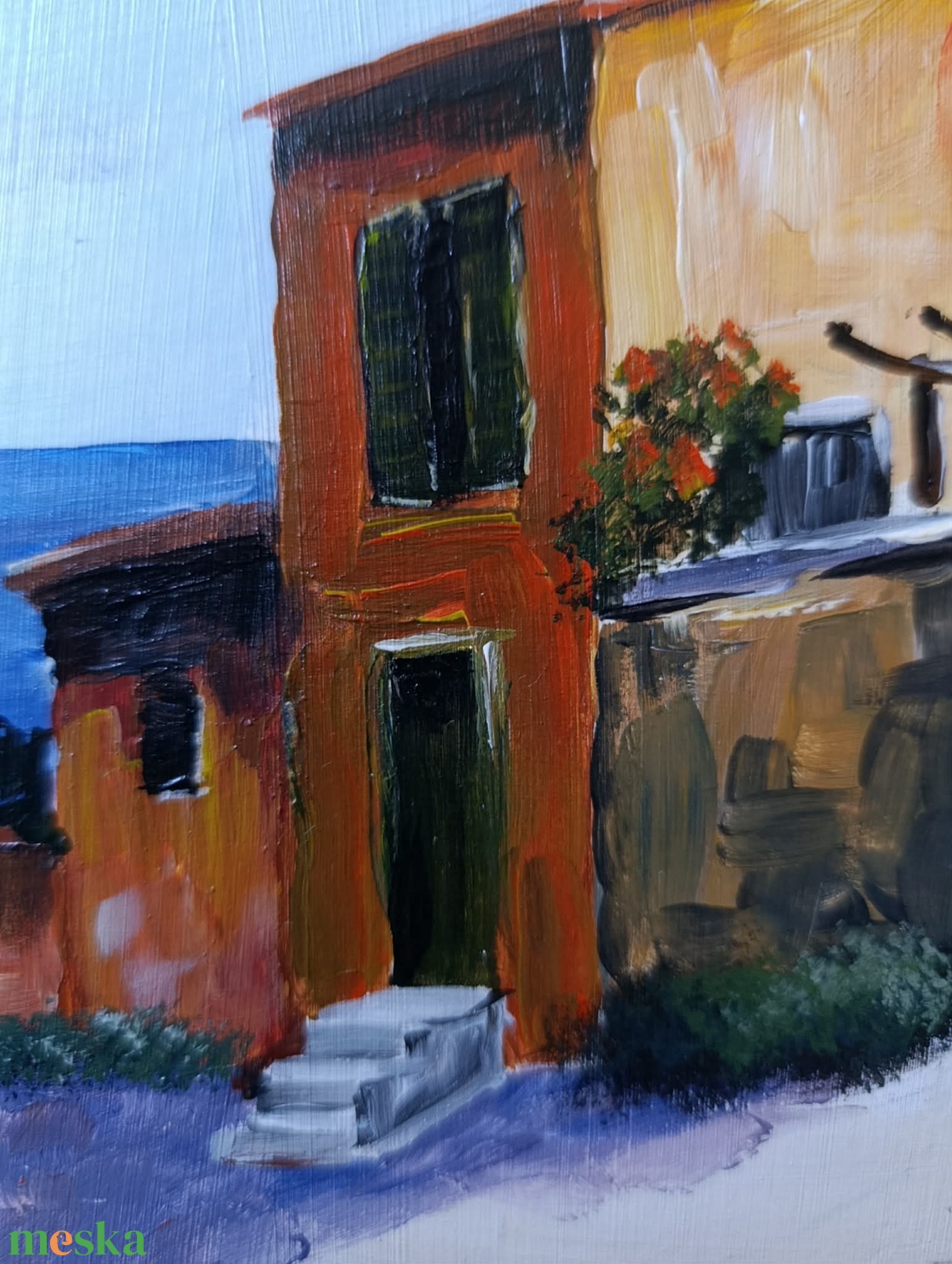 Mediterrán menedék című festmény - művészet - festmény - akril - Meska.hu