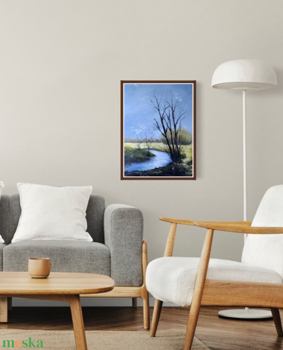 Csupasz ágak fénylő vizek felett című festmény - művészet - festmény - akril - Meska.hu