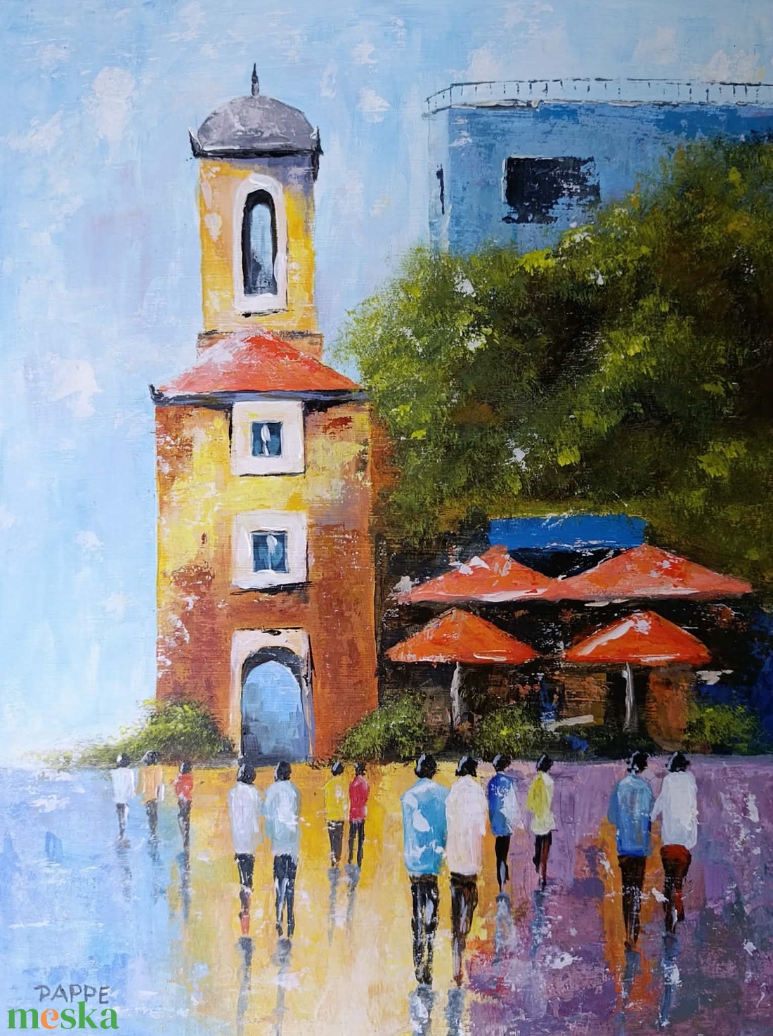 Városi forgatag című festmény - művészet - festmény - akril - Meska.hu