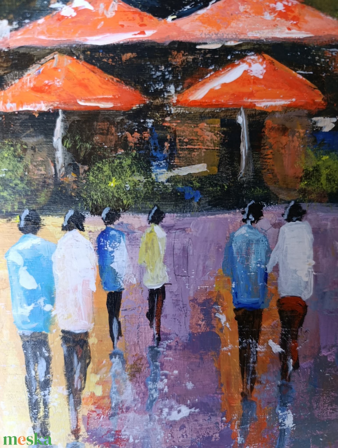 Városi forgatag című festmény - művészet - festmény - akril - Meska.hu