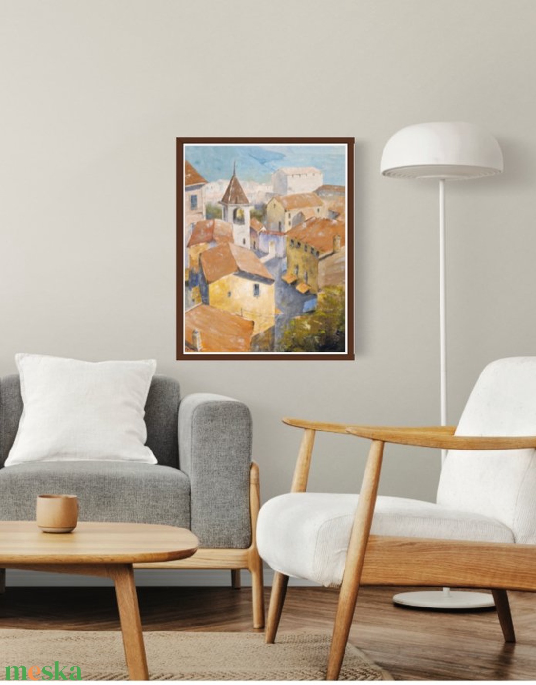 Kisvárosi hangulat - művészet - festmény - akril - Meska.hu