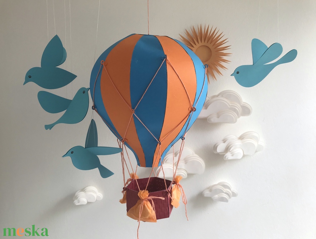 Hőlégballon, papírkivágos gyerekszoba dekoráció, otthon nyomtatható sablon, PDF fájlok - kellékek & szerszámok - szerszámok, eszközök - sablonok - Meska.hu