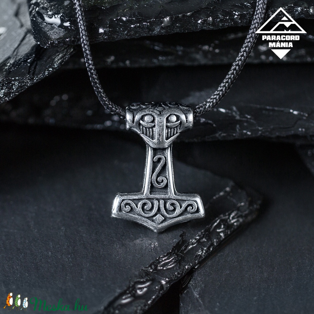 - Thor kalapács - acél medál paracord szálon -  - Meska.hu