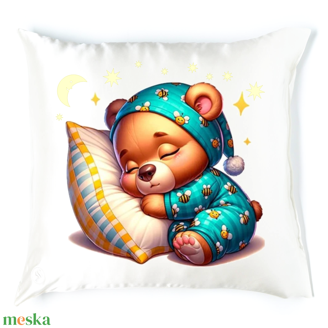Macis alvós párna, szundipárna 3 - baba - mama - babaszoba dekoráció - gyerek díszpárna - Meska.hu