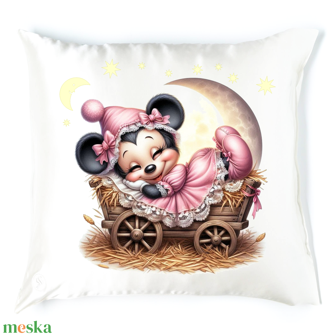 Egérke alvós párna 1 - baba - mama - babaszoba dekoráció - gyerek díszpárna - Meska.hu