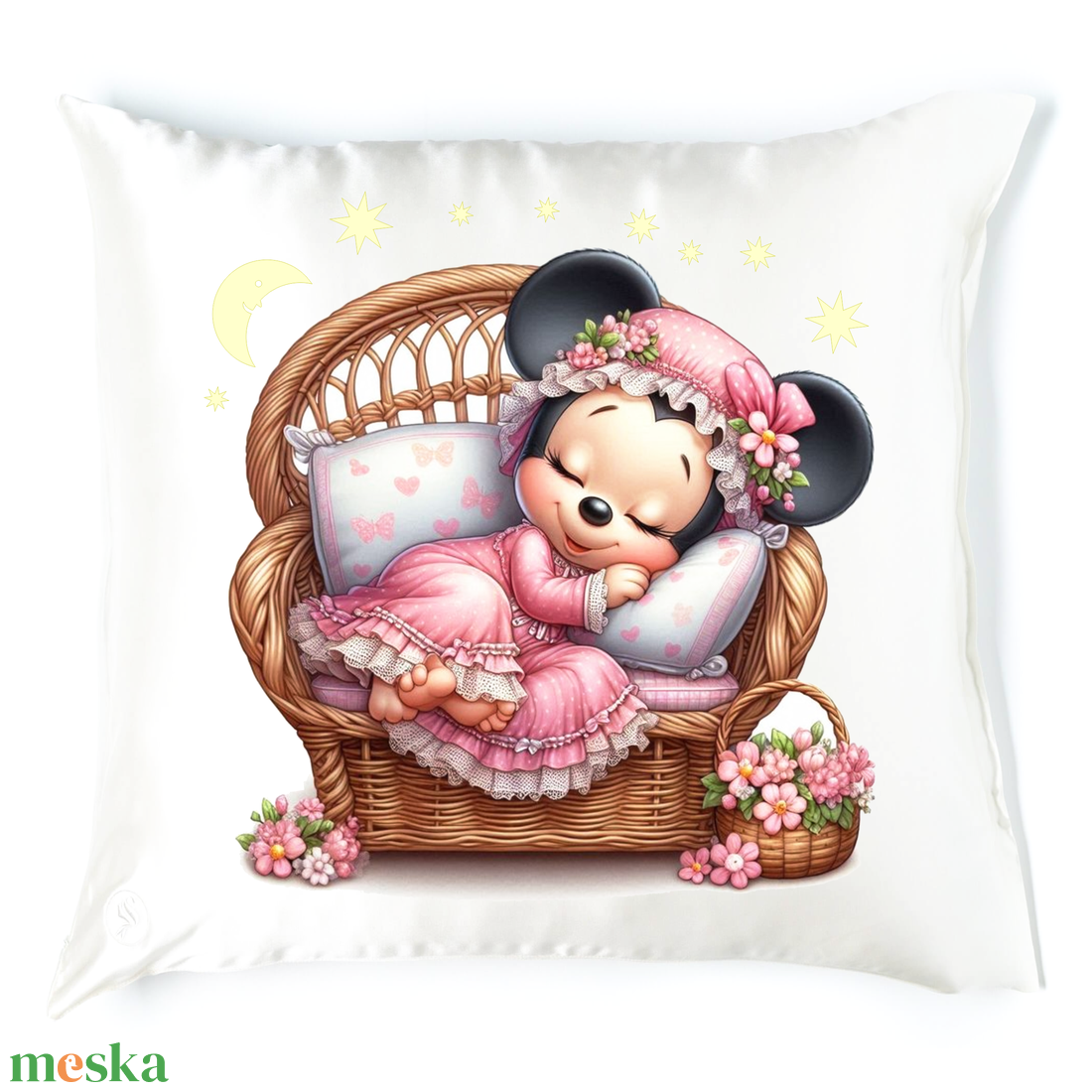 Egérke alvós párna 3 - baba - mama - babaszoba dekoráció - gyerek díszpárna - Meska.hu