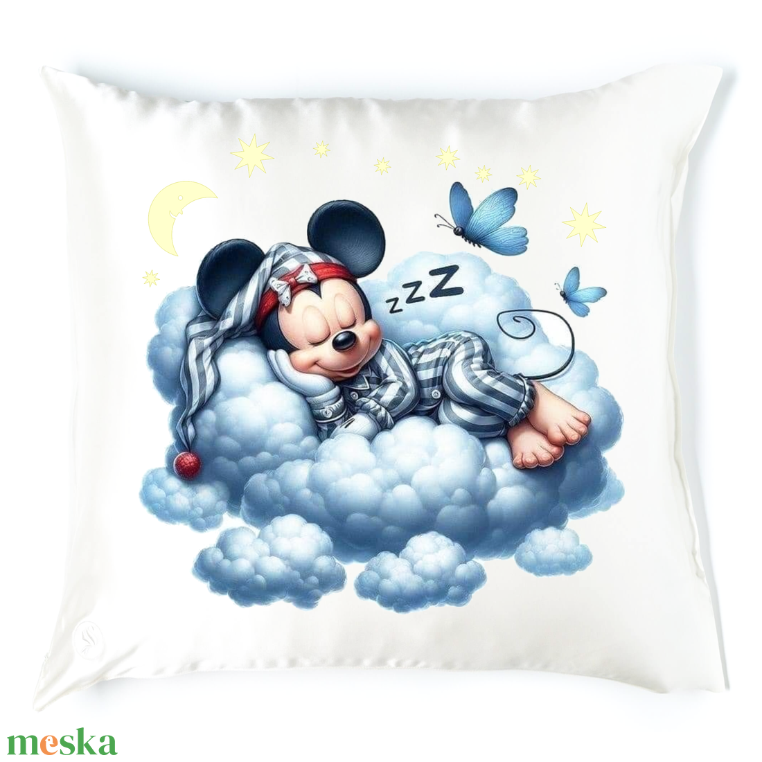 Egérke alvós párna 4 - baba - mama - babaszoba dekoráció - gyerek díszpárna - Meska.hu