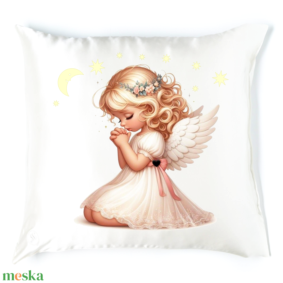 Angyalkás alvós párna 2 - baba - mama - babaszoba dekoráció - gyerek díszpárna - Meska.hu