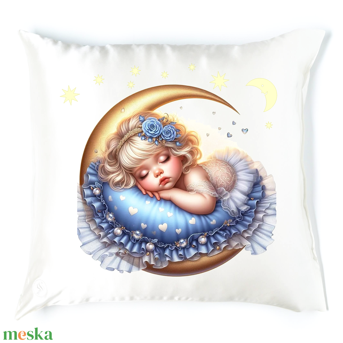 Angyalkás alvós párna 4 - baba - mama - babaszoba dekoráció - gyerek díszpárna - Meska.hu