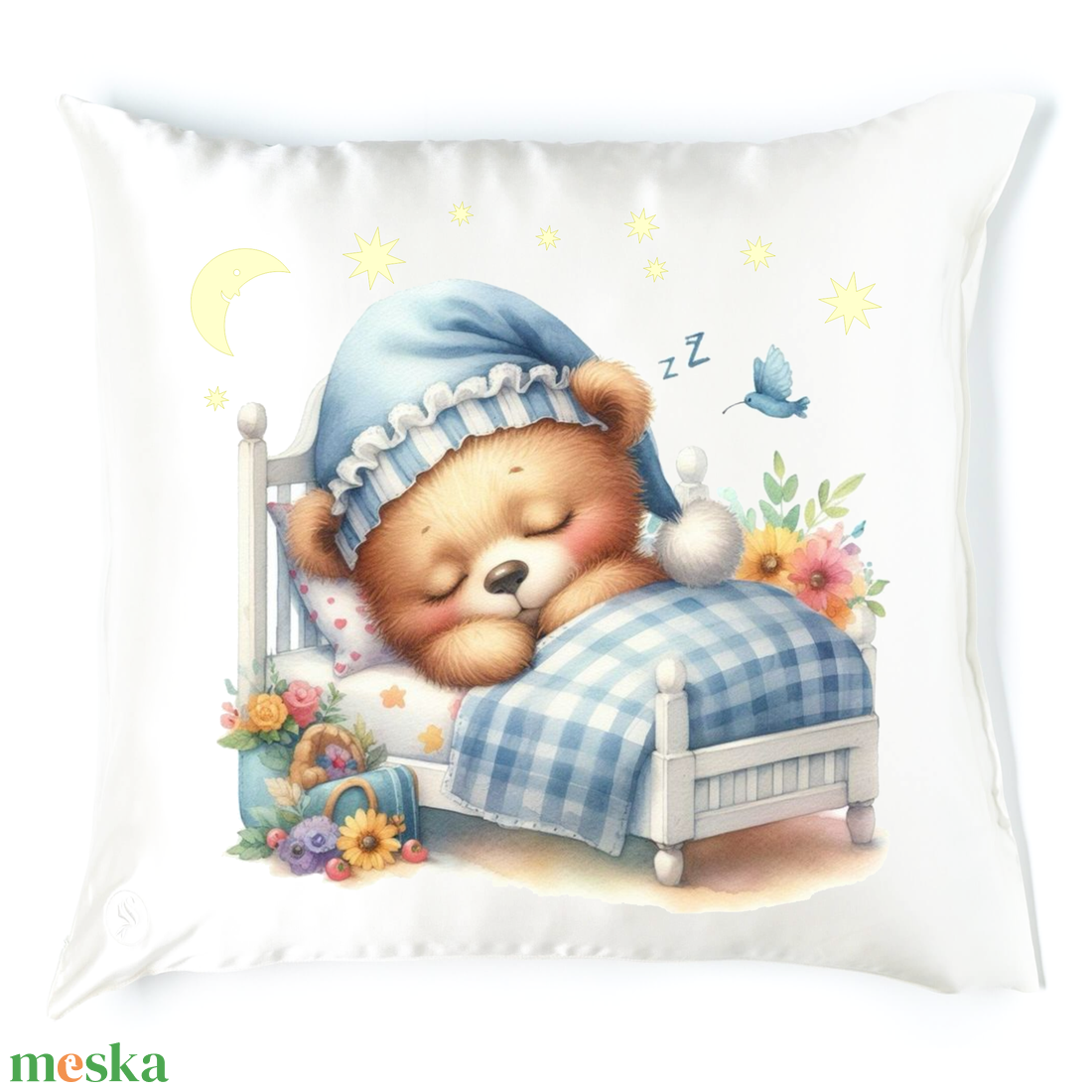 Macis alvós párna 7 - baba - mama - babaszoba dekoráció - gyerek díszpárna - Meska.hu