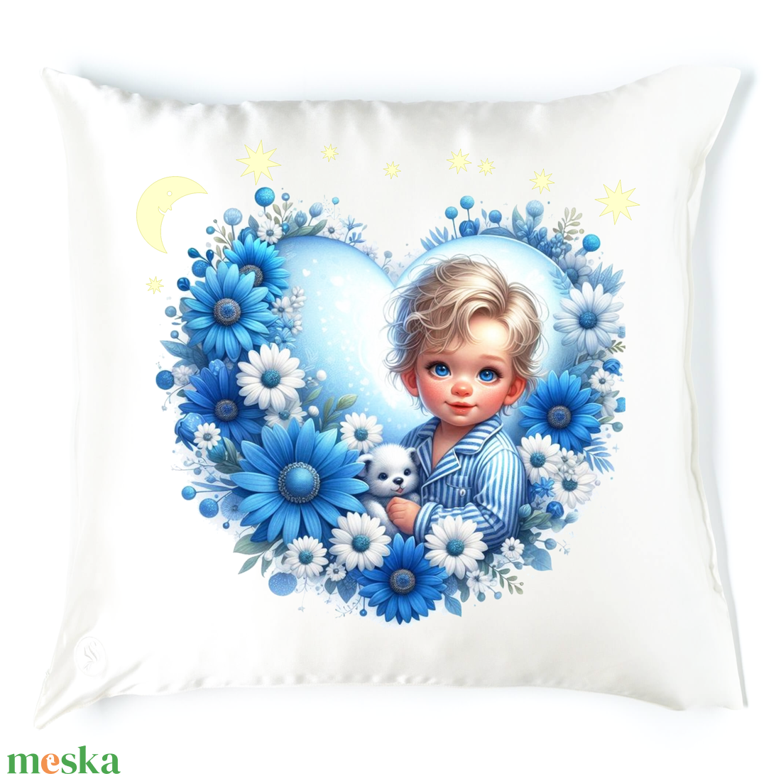 Virágos alvós babás párna 3 - baba - mama - babaszoba dekoráció - gyerek díszpárna - Meska.hu
