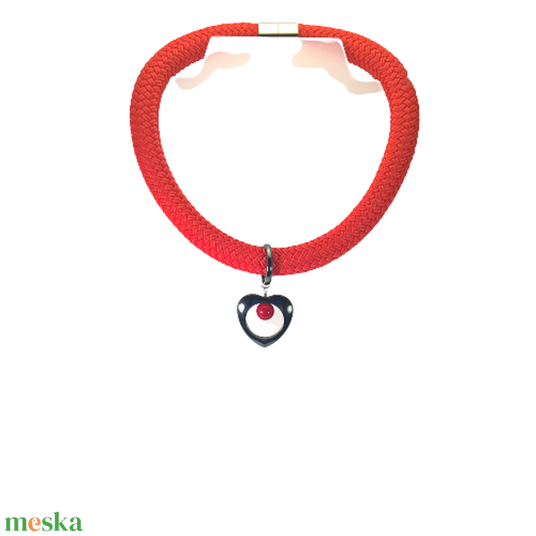 Piros paracord nyaklánc hematit szívvel - ékszer - nyaklánc - medálos nyaklánc - Meska.hu Piros paracord nyaklánc hematit szívvel - ékszer - nyaklánc - medálos nyaklánc - Meska.hu