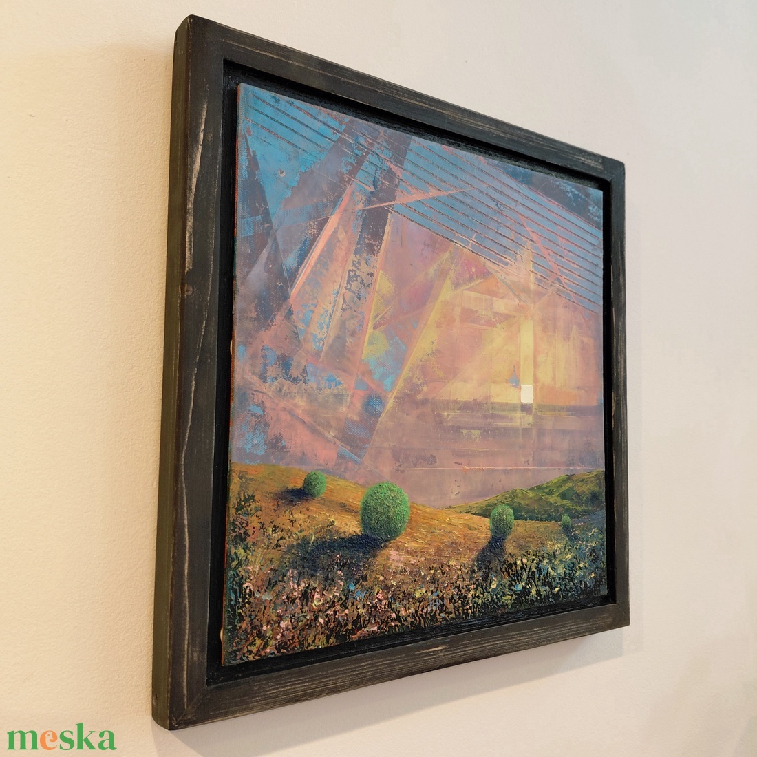 Időtlenség - Absztrakt tájkép, olajfestmény keretezve, akasztóval - azonnal falra akasztható. - művészet - festmény - olajfestmény - Meska.hu