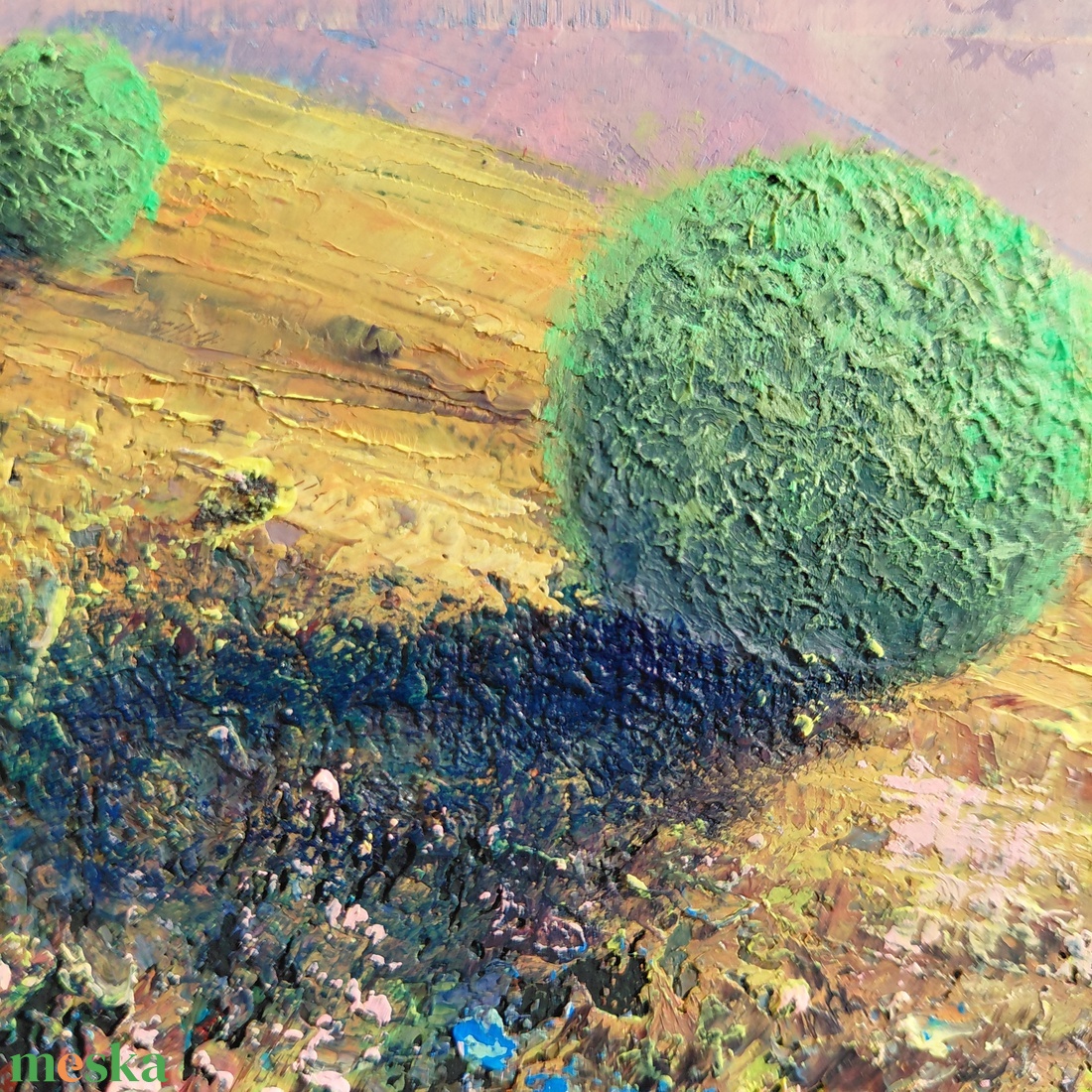 Időtlenség - Absztrakt tájkép, olajfestmény keretezve, akasztóval - azonnal falra akasztható. - művészet - festmény - olajfestmény - Meska.hu