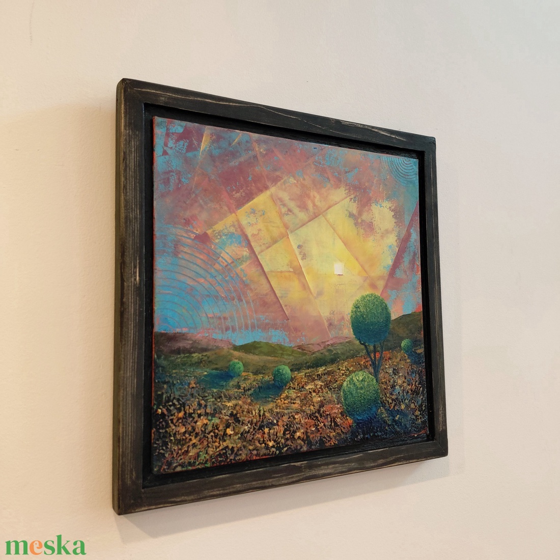 Végtelen kapu - Absztrakt tájkép, olajfestmény keretezve, akasztóval - azonnal falra akasztható. - művészet - festmény - olajfestmény - Meska.hu