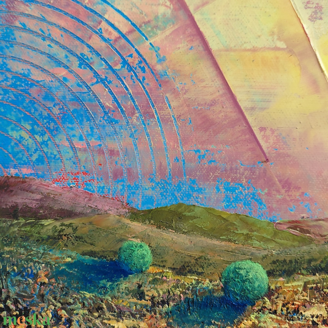 Végtelen kapu - Absztrakt tájkép, olajfestmény keretezve, akasztóval - azonnal falra akasztható. - művészet - festmény - olajfestmény - Meska.hu