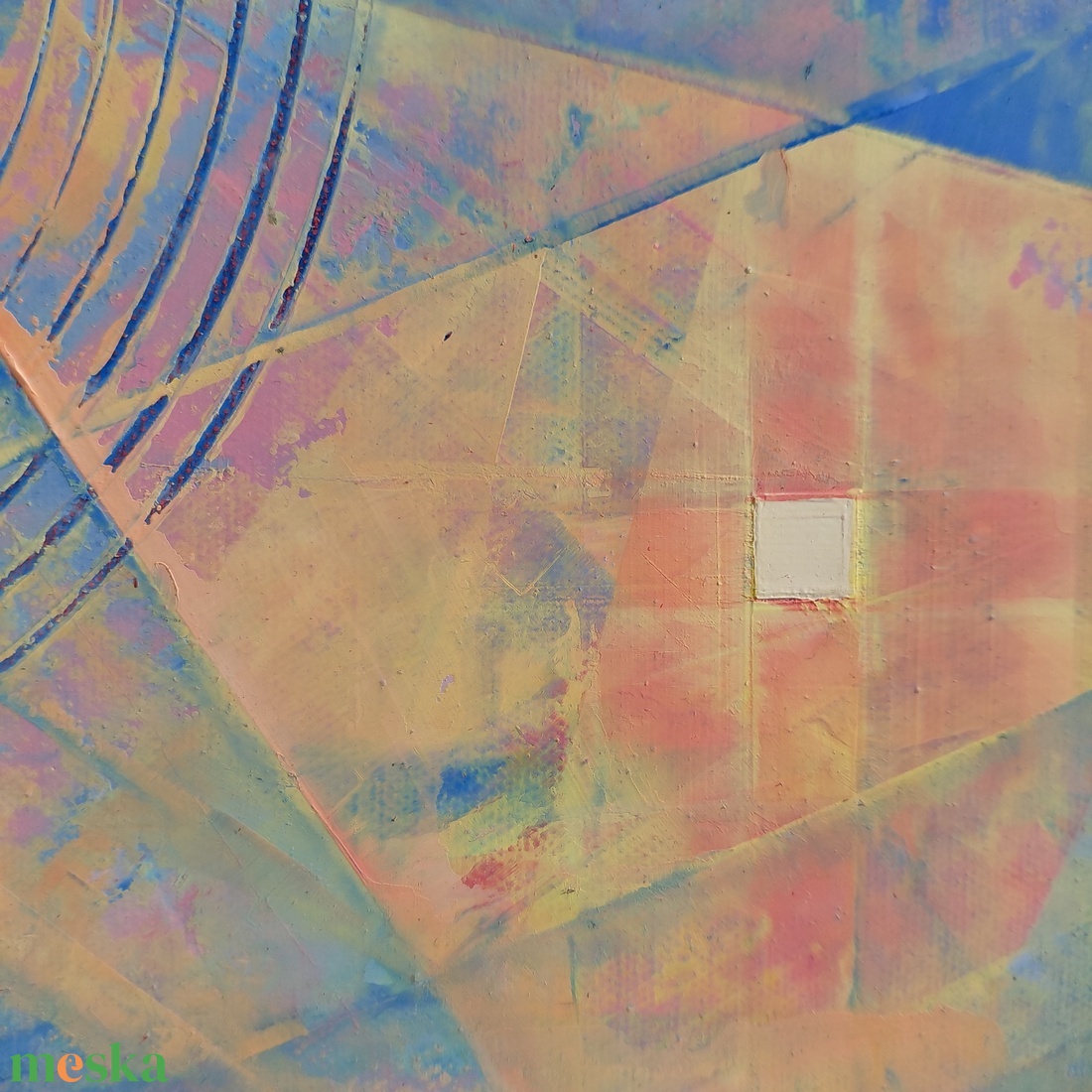 Lélekhorizont - Absztrakt tájkép, olajfestmény keretezve, akasztóval - azonnal falra akasztható. - művészet - festmény - olajfestmény - Meska.hu