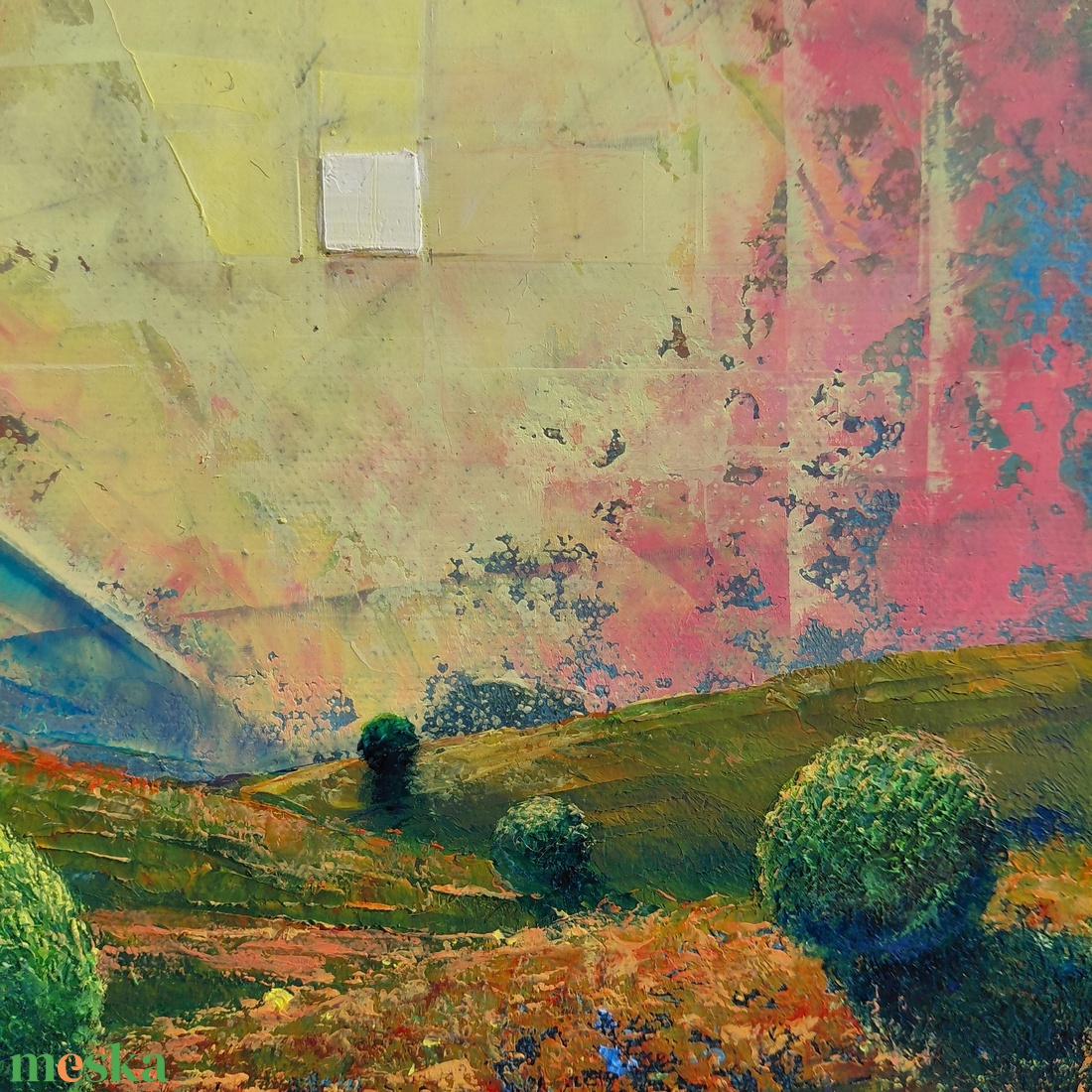 Lélekkapu - Absztrakt tájkép, olajfestmény keretezve, akasztóval - azonnal falra akasztható. - művészet - festmény - olajfestmény - Meska.hu