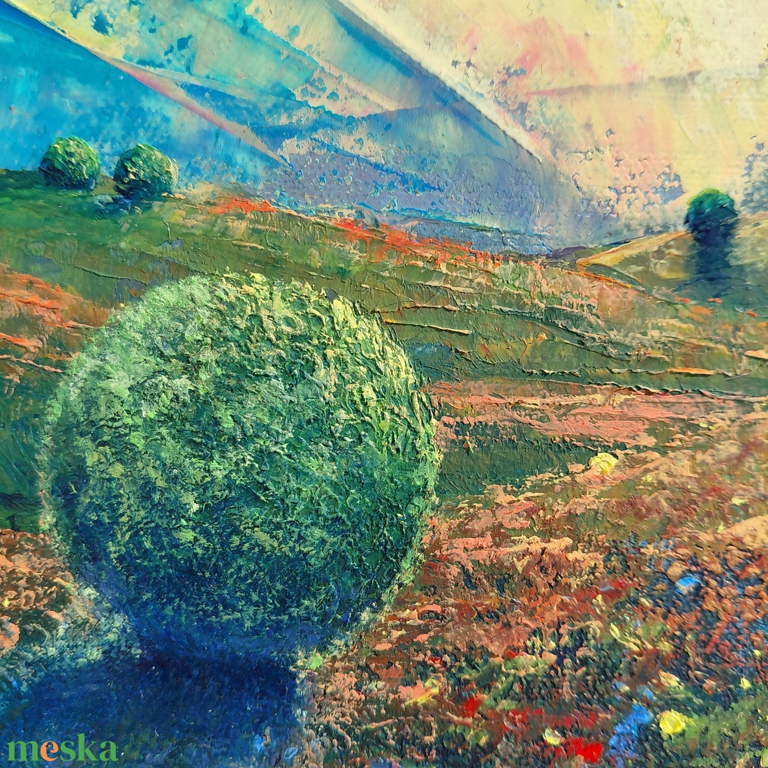 Lélekkapu - Absztrakt tájkép, olajfestmény keretezve, akasztóval - azonnal falra akasztható. - művészet - festmény - olajfestmény - Meska.hu