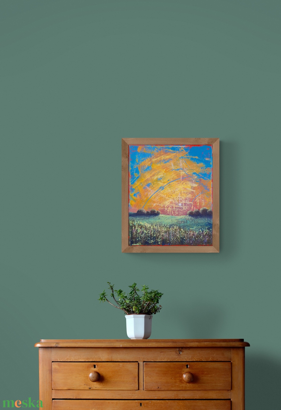 Magyar Alföld 1. : 3025 cm olajfestmény, spirituális hangulatú absztrakt tájkép - művészet - festmény - olajfestmény - Meska.hu