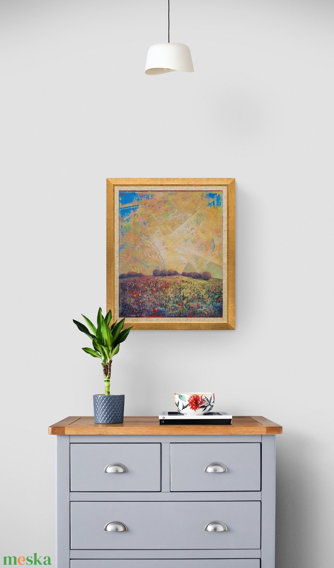 Magyar Alföld 2. : 3025 cm olajfestmény, spirituális hangulatú absztrakt tájkép - művészet - festmény - olajfestmény - Meska.hu