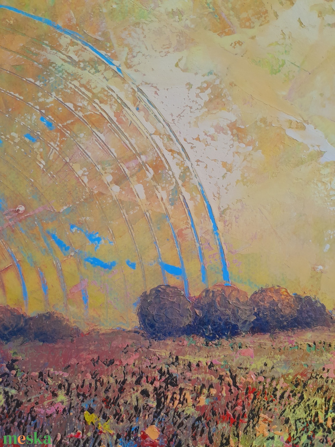 Magyar Alföld 2. : 3025 cm olajfestmény, spirituális hangulatú absztrakt tájkép - művészet - festmény - olajfestmény - Meska.hu