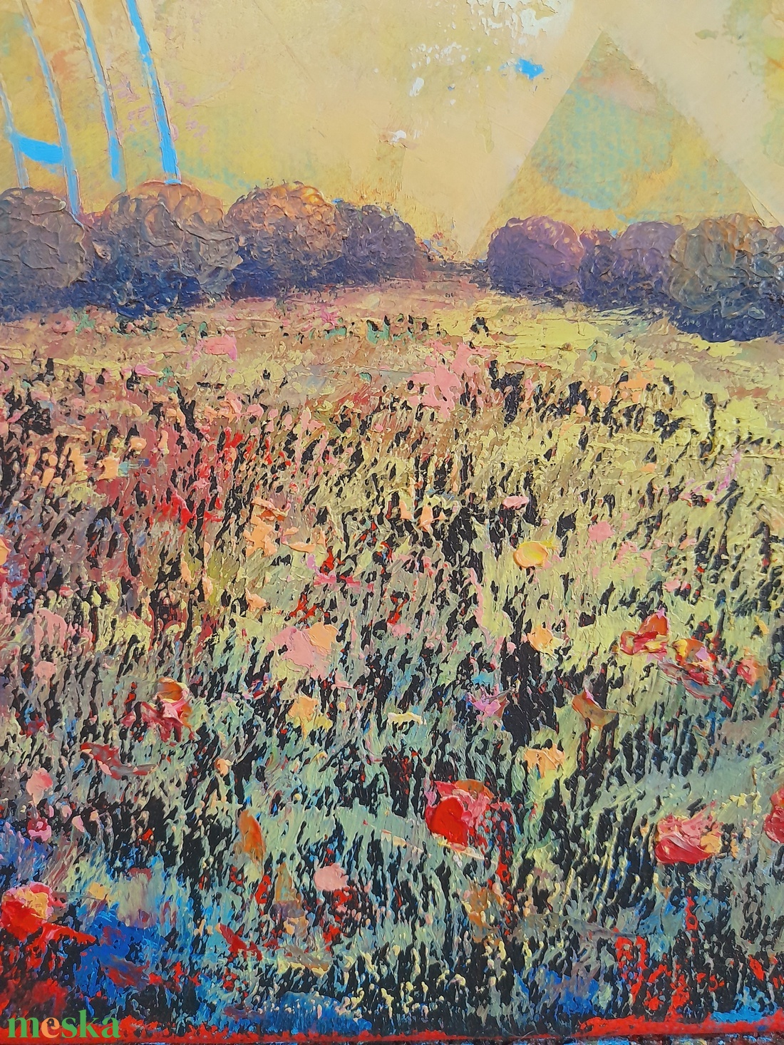 Magyar Alföld 2. : 3025 cm olajfestmény, spirituális hangulatú absztrakt tájkép - művészet - festmény - olajfestmény - Meska.hu