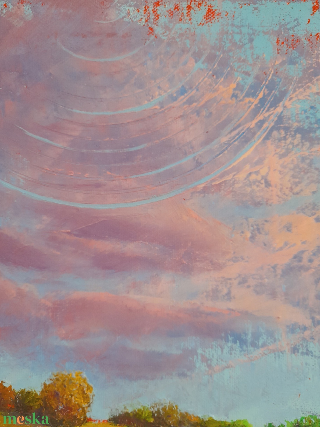 Magyar Alföld 3. : 3025 cm olajfestmény, spirituális hangulatú absztrakt tájkép - művészet - festmény - olajfestmény - Meska.hu