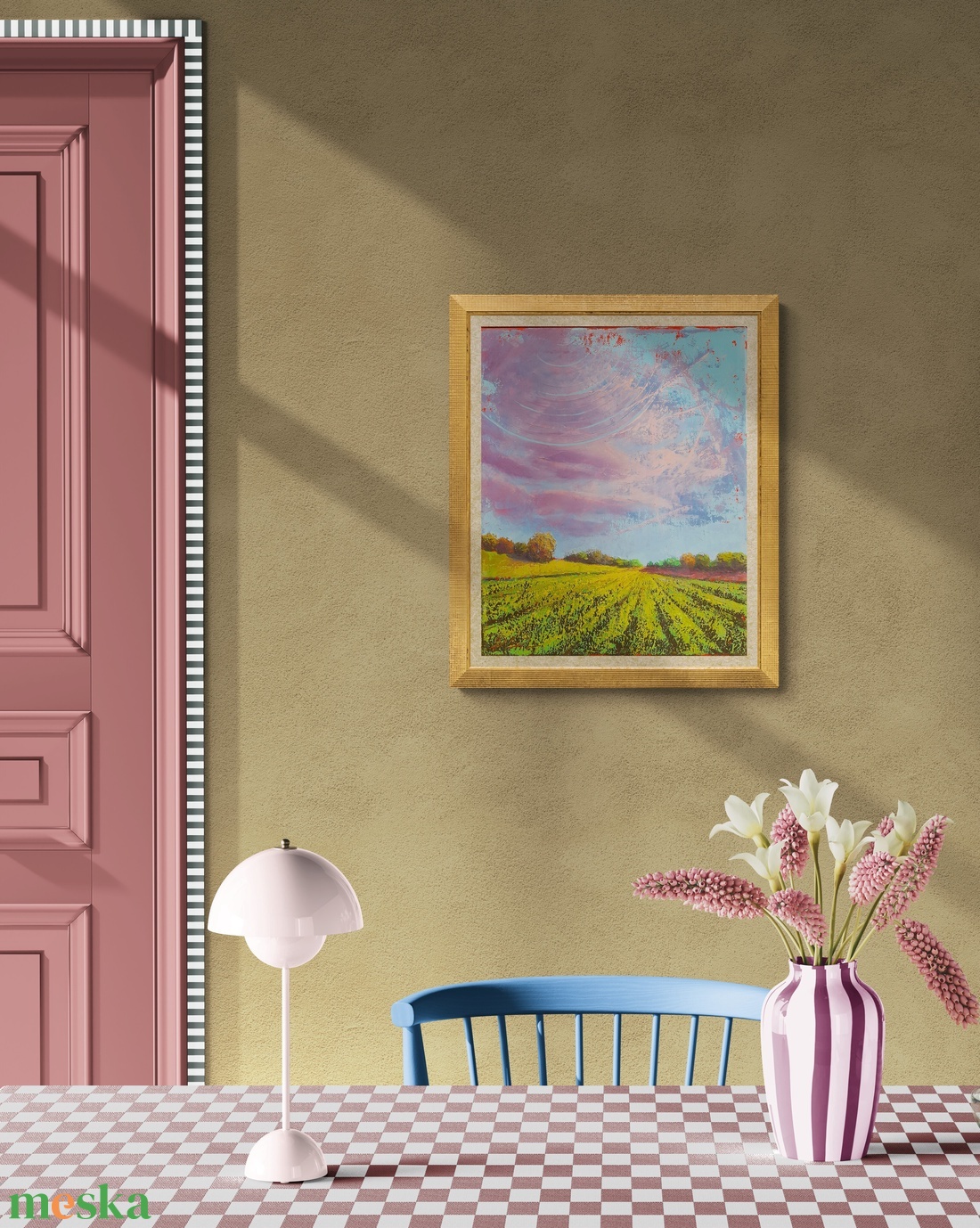 Magyar Alföld 3. : 3025 cm olajfestmény, spirituális hangulatú absztrakt tájkép - művészet - festmény - olajfestmény - Meska.hu