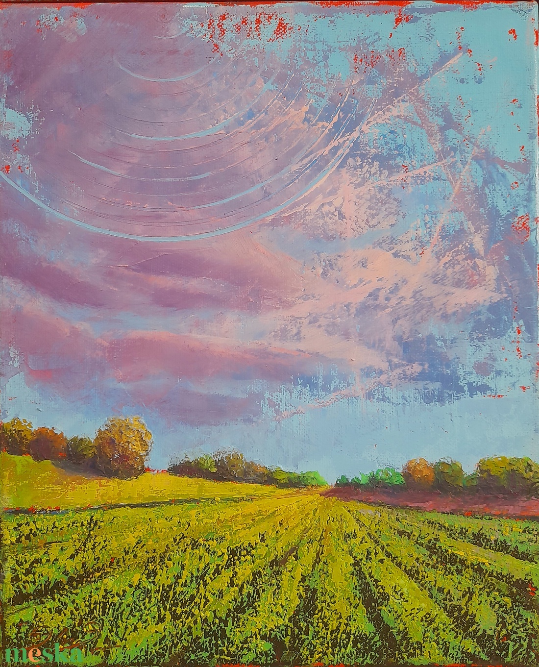 Magyar Alföld 3. : 3025 cm olajfestmény, spirituális hangulatú absztrakt tájkép - művészet - festmény - olajfestmény - Meska.hu