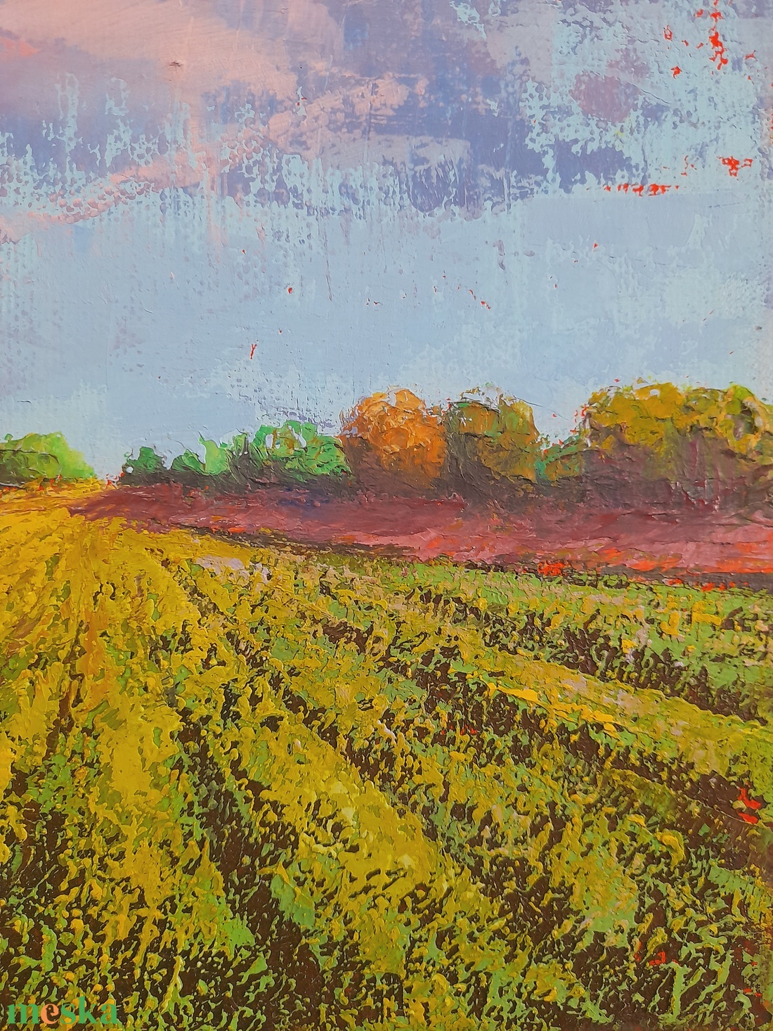 Magyar Alföld 3. : 3025 cm olajfestmény, spirituális hangulatú absztrakt tájkép - művészet - festmény - olajfestmény - Meska.hu