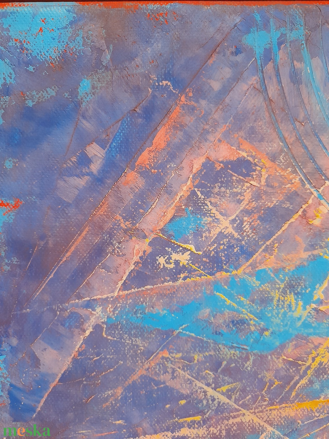 Magyar Alföld 4. : 3025 cm olajfestmény, spirituális hangulatú absztrakt tájkép - művészet - festmény - olajfestmény - Meska.hu