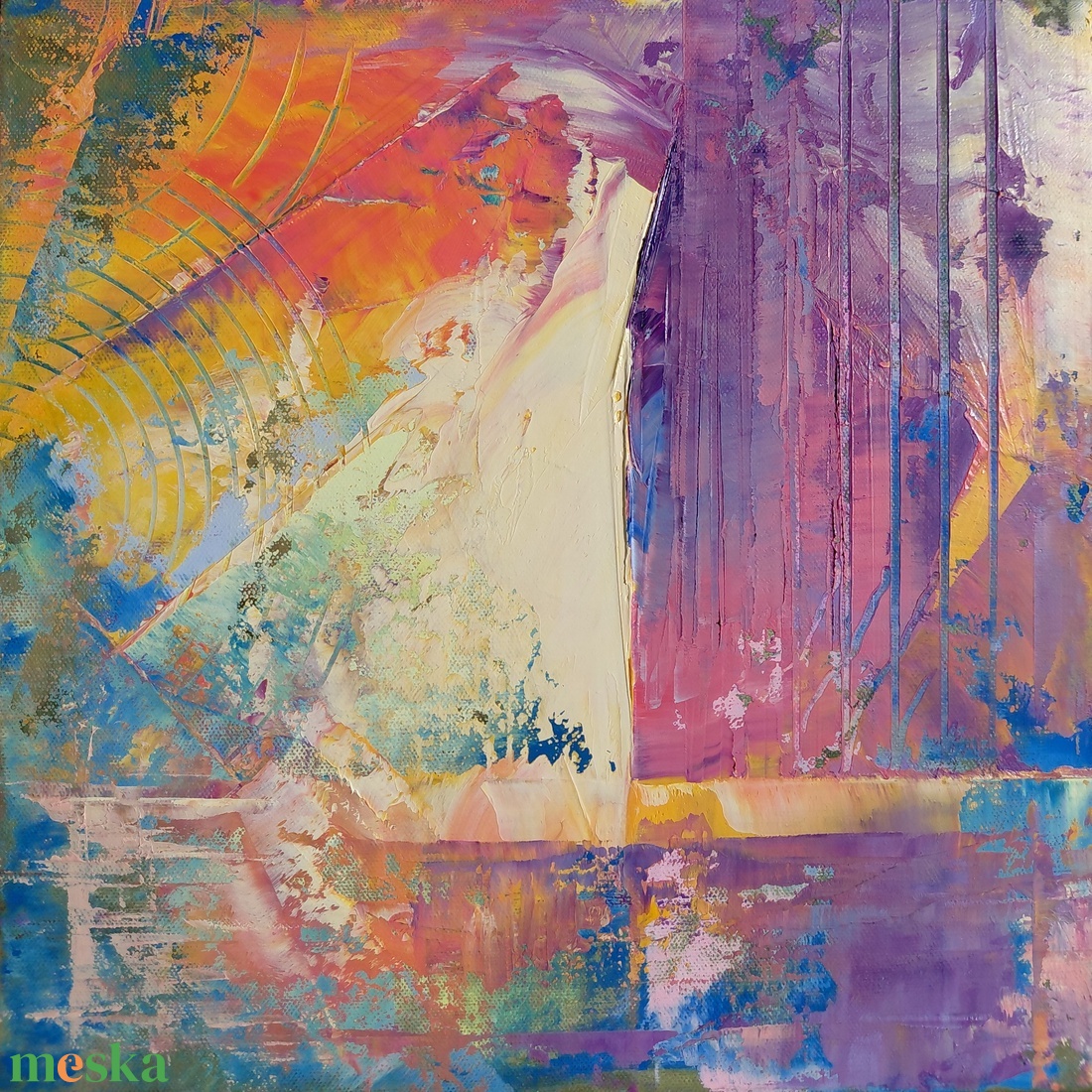 Absztrakt 101. : színes, absztrakt olajfestmény  - művészet - festmény - olajfestmény - Meska.hu