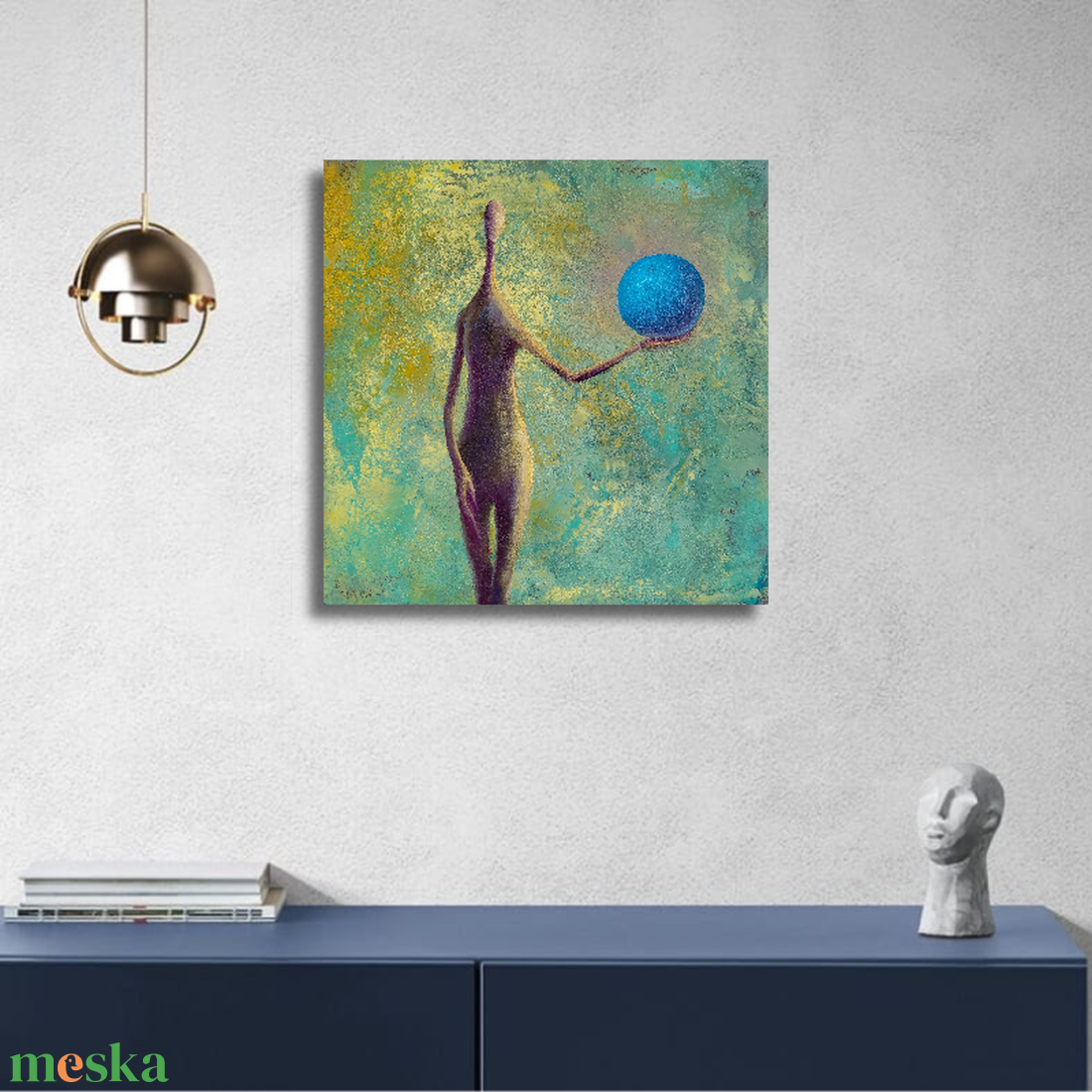 Gaia csendje - Eredeti, vastag festékrétegekkel texturált, absztrakt olajfestmény - művészet - festmény - olajfestmény - Meska.hu