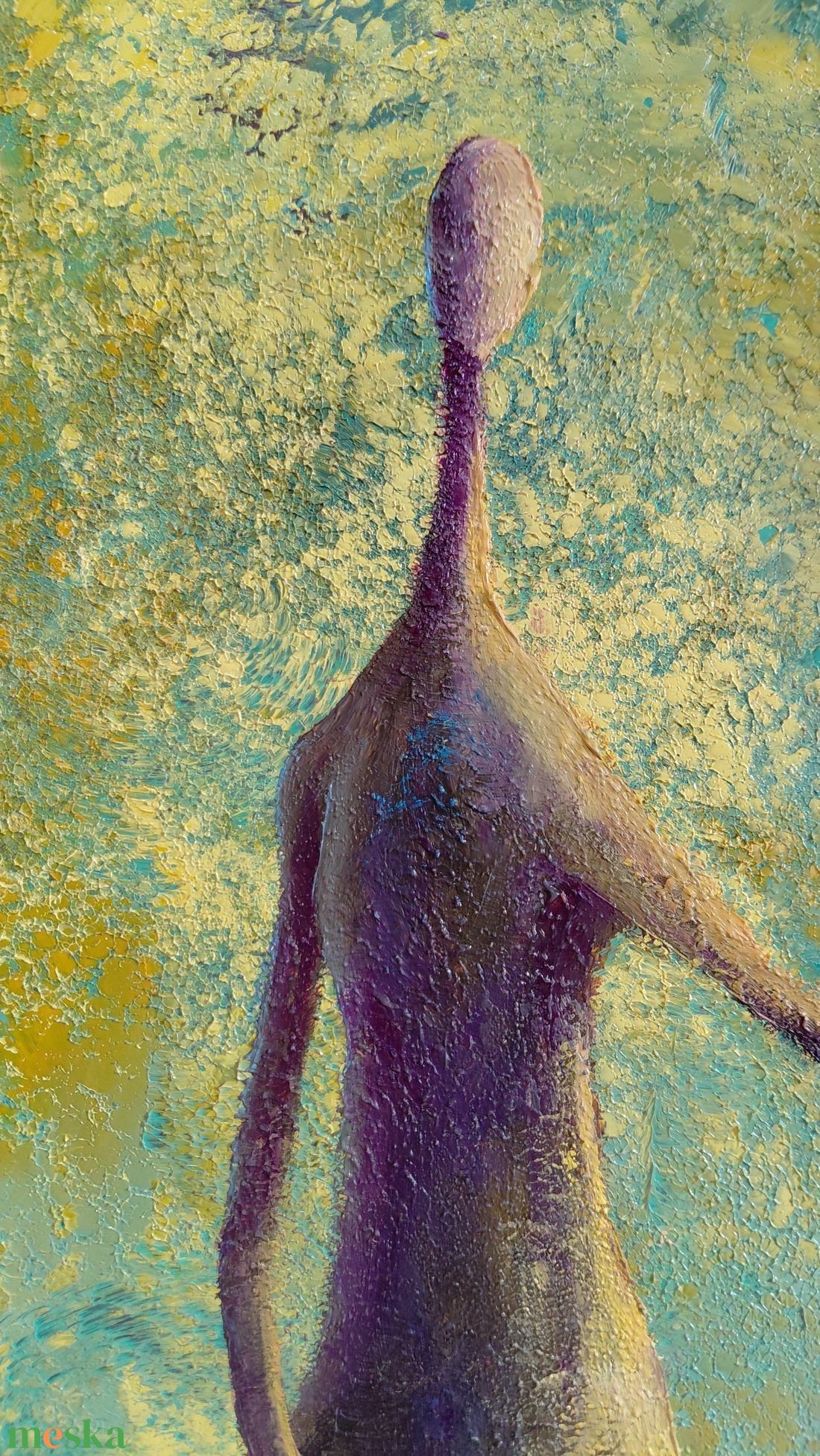 Gaia csendje - Eredeti, vastag festékrétegekkel texturált, absztrakt olajfestmény - művészet - festmény - olajfestmény - Meska.hu