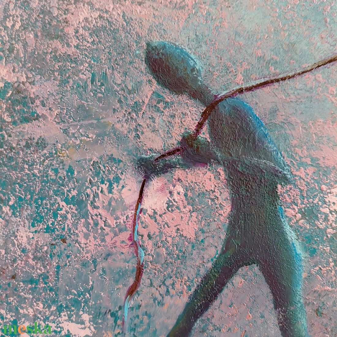 A hold megmentése - Eredeti, vastag festékrétegekkel texturált, absztrakt olajfestmény - művészet - festmény - olajfestmény - Meska.hu