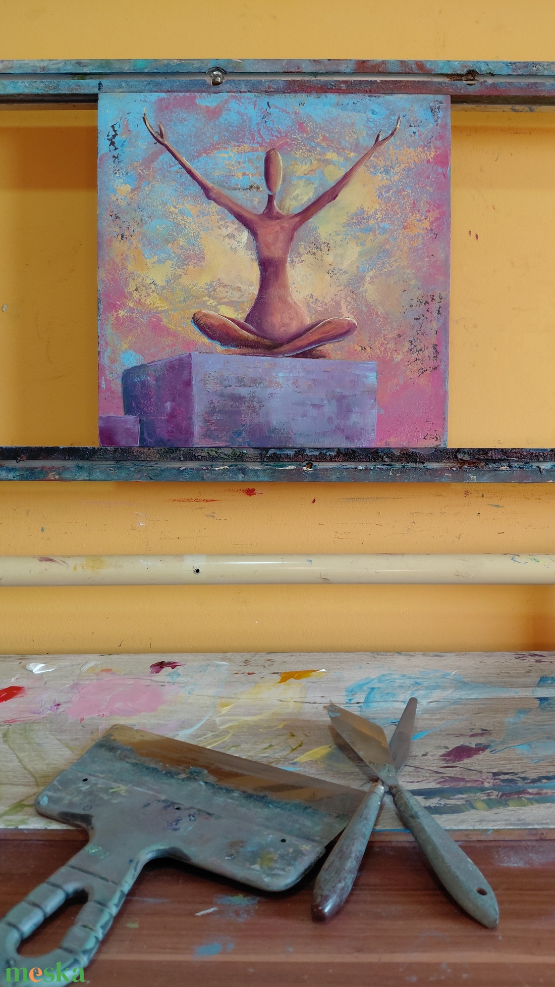 A világ üdvözlése - Eredeti, vastag festékrétegekkel texturált, absztrakt olajfestmény - művészet - festmény - olajfestmény - Meska.hu