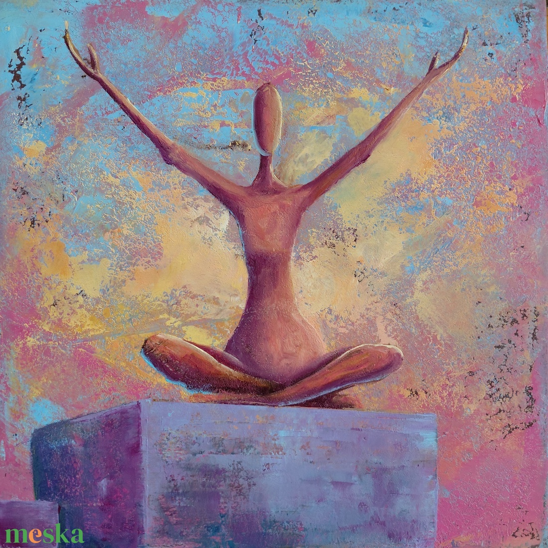 A világ üdvözlése - Eredeti, vastag festékrétegekkel texturált, absztrakt olajfestmény - művészet - festmény - olajfestmény - Meska.hu