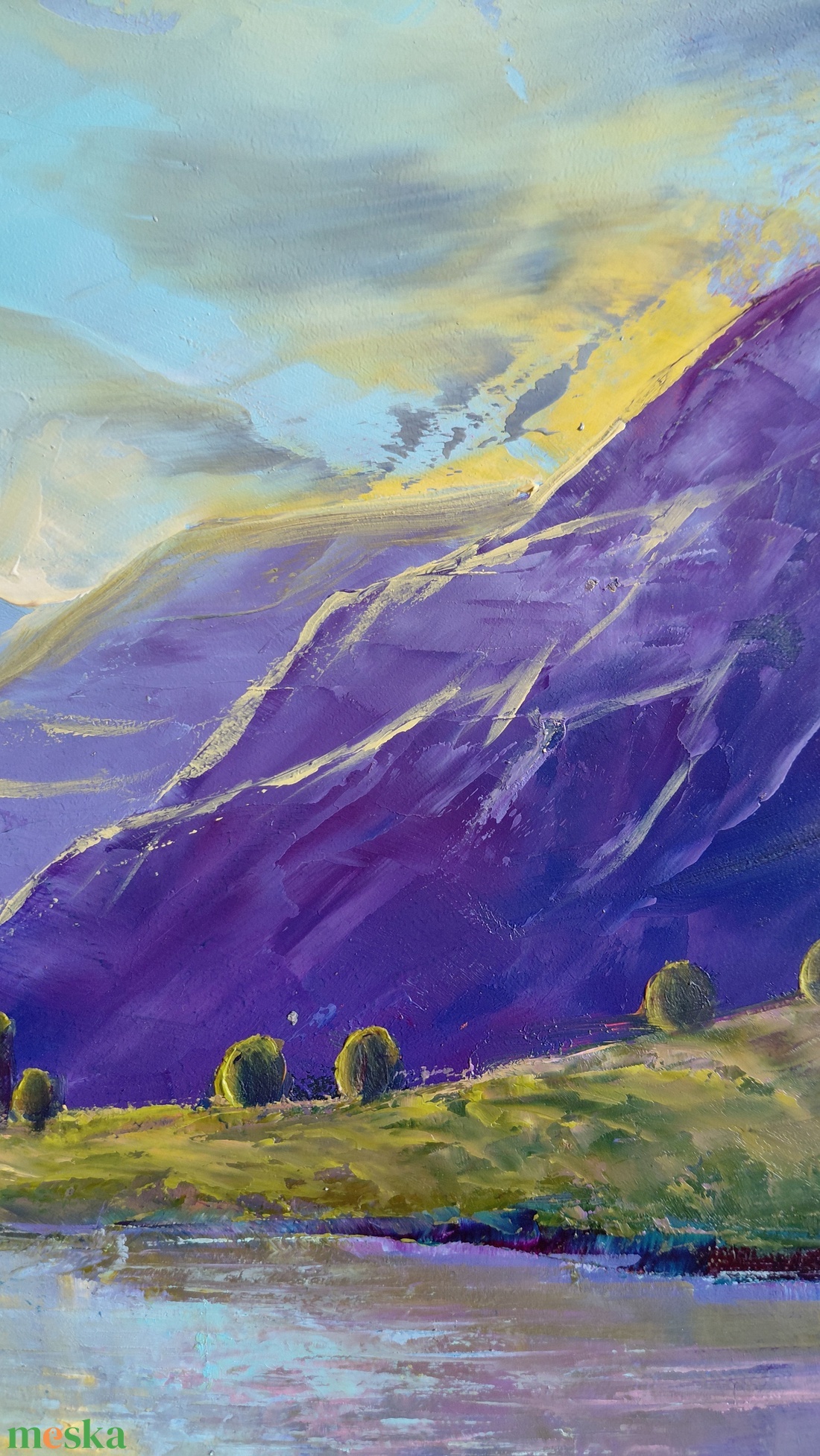 Csendes távolság - Eredeti, texturált, absztrakt tájkép, olajfestmény - művészet - festmény - olajfestmény - Meska.hu