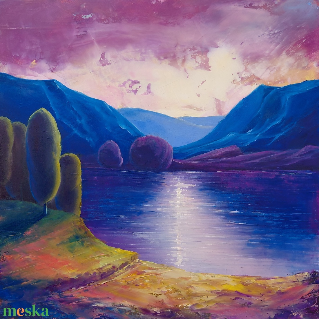 A fény ébredése - Eredeti, texturált, absztrakt tájkép, olajfestmény - művészet - festmény - olajfestmény - Meska.hu