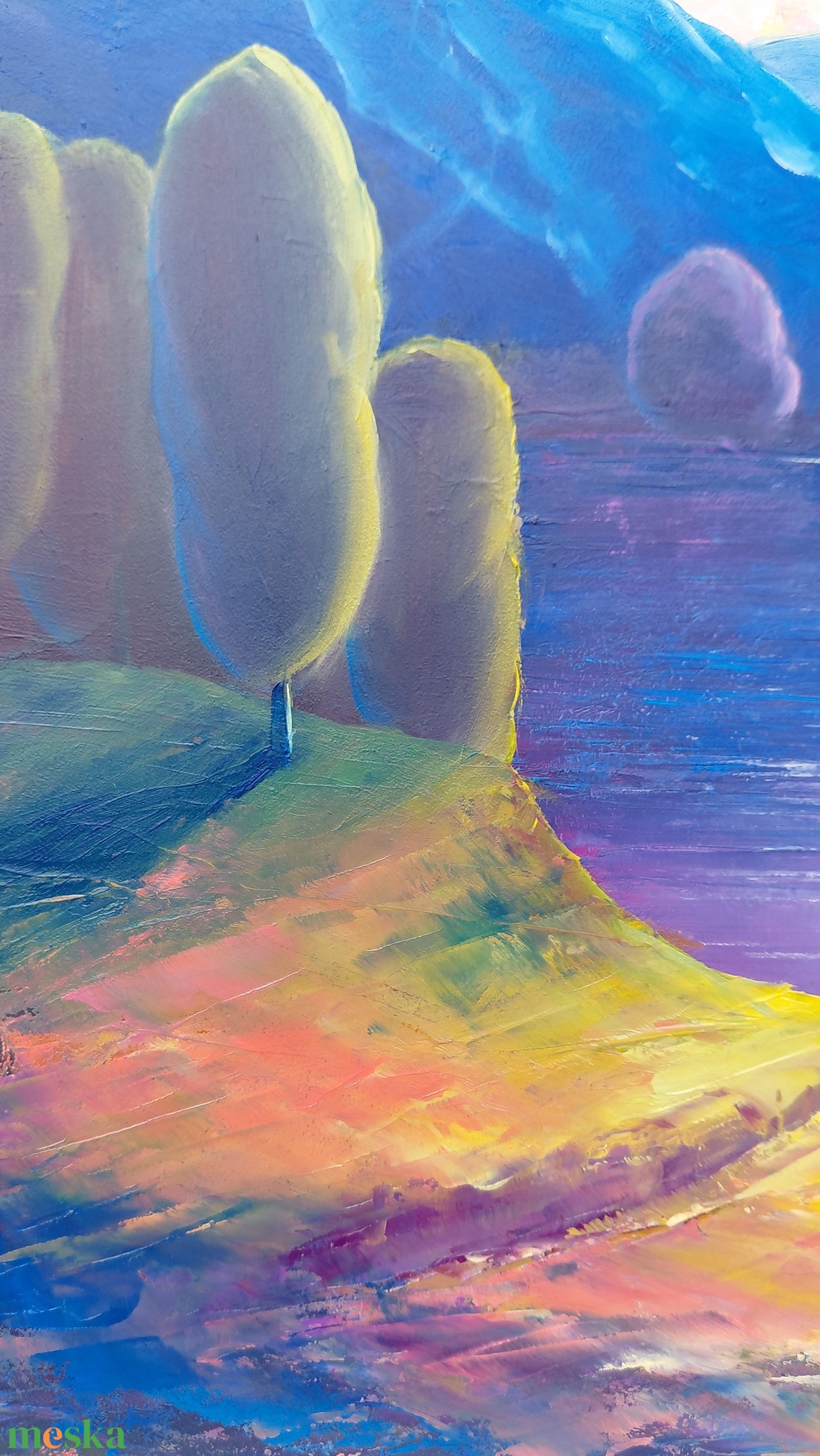 A fény ébredése - Eredeti, texturált, absztrakt tájkép, olajfestmény - művészet - festmény - olajfestmény - Meska.hu