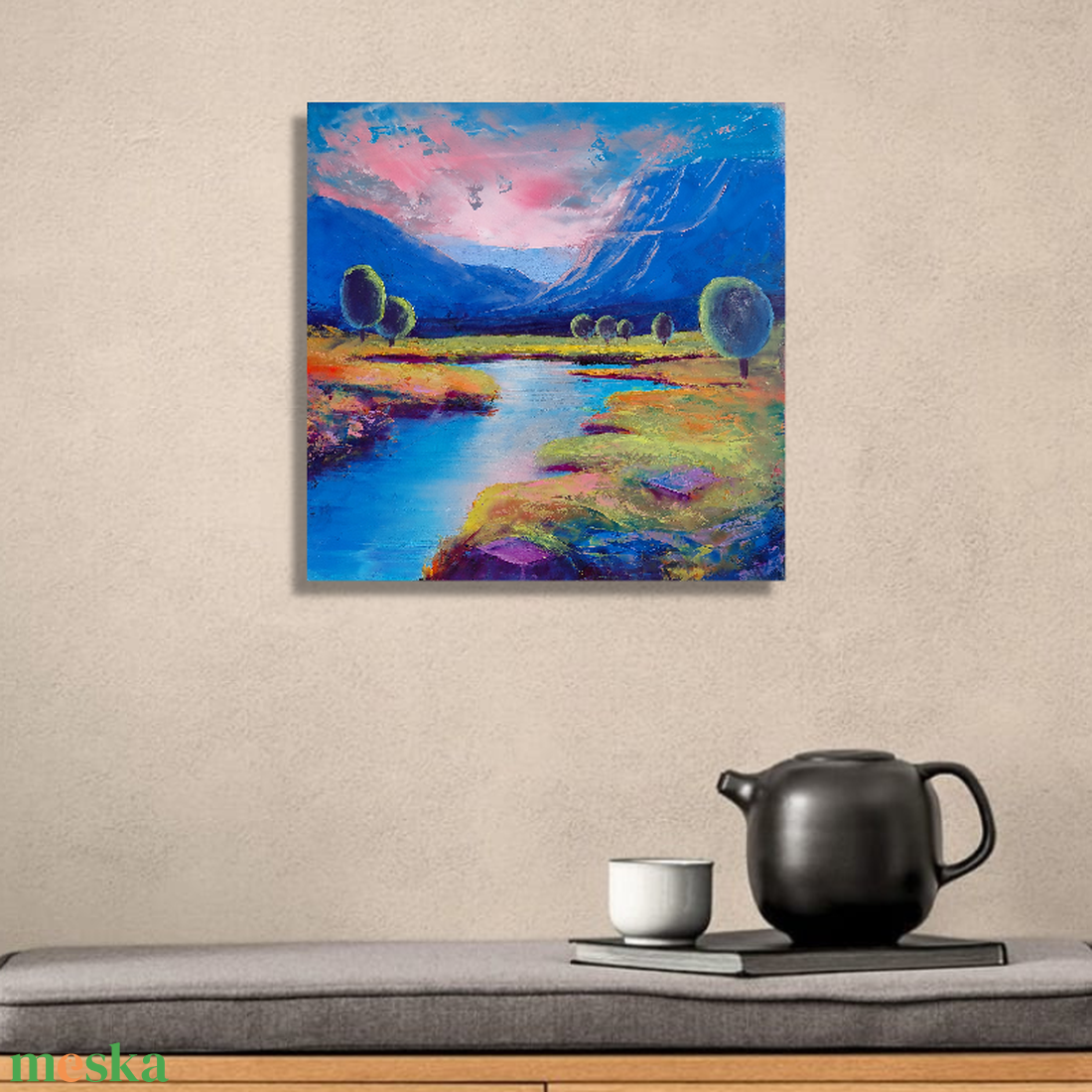 A nyugalom völgye - Eredeti, texturált, absztrakt tájkép, olajfestmény - művészet - festmény - olajfestmény - Meska.hu